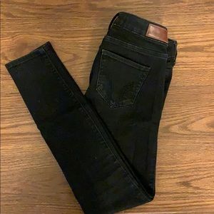 Low rise black skinny jeans